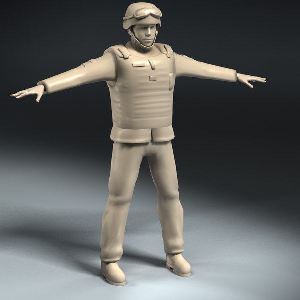 3d army soldier model - Army Soldier Rigged... by ES3DStudios