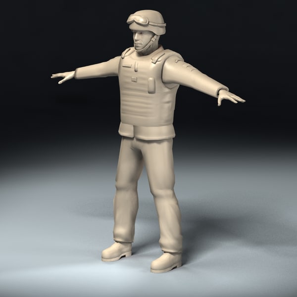 3d army soldier model - Army Soldier Rigged... by ES3DStudios