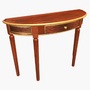 3d french demi lune table model