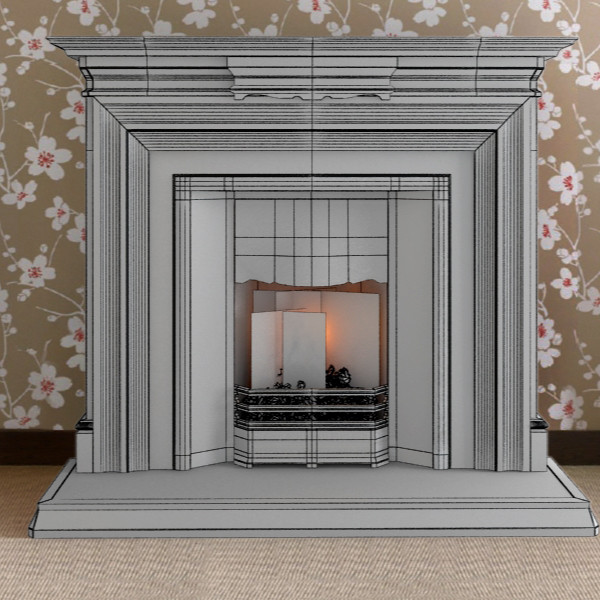 classical fireplace obj - Classical Fireplace by RTEwork