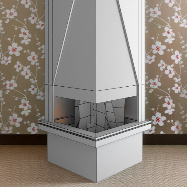 3d modern fireplace model - Modern Fireplace by RTEwork