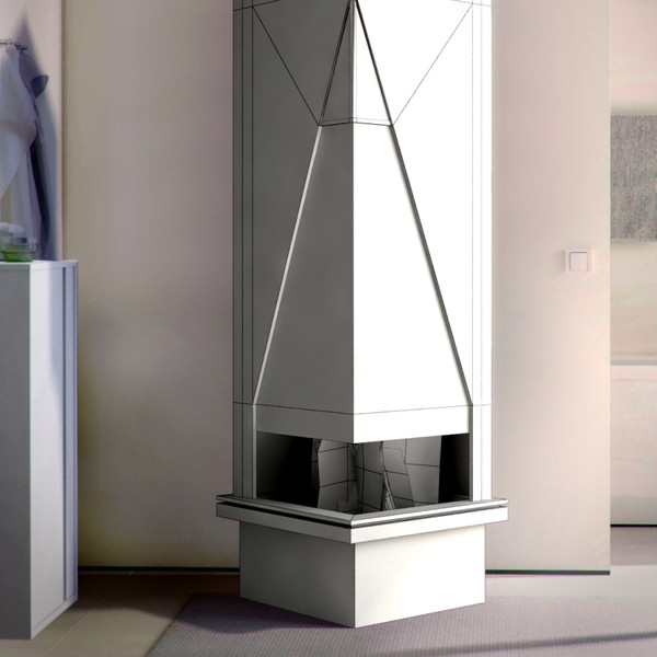 3d modern fireplace model - Modern Fireplace by RTEwork