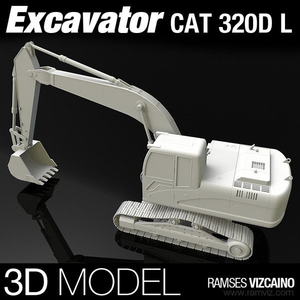 320D L Excavator 3D Models
