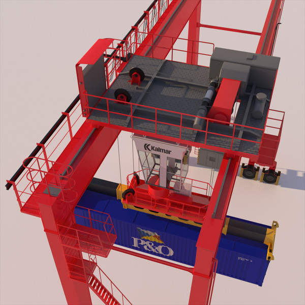 maya rtg gantry crane kalmar - RTG Gantry Crane Kalmar by ArqArt3D
