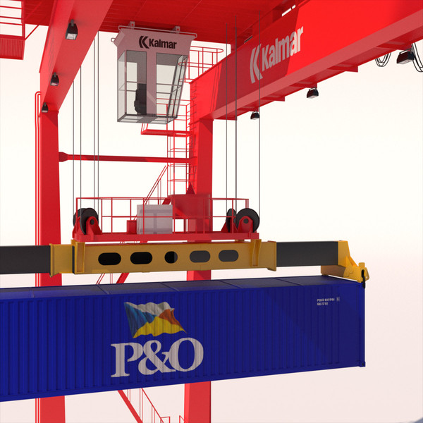 maya rtg gantry crane kalmar - RTG Gantry Crane Kalmar by ArqArt3D