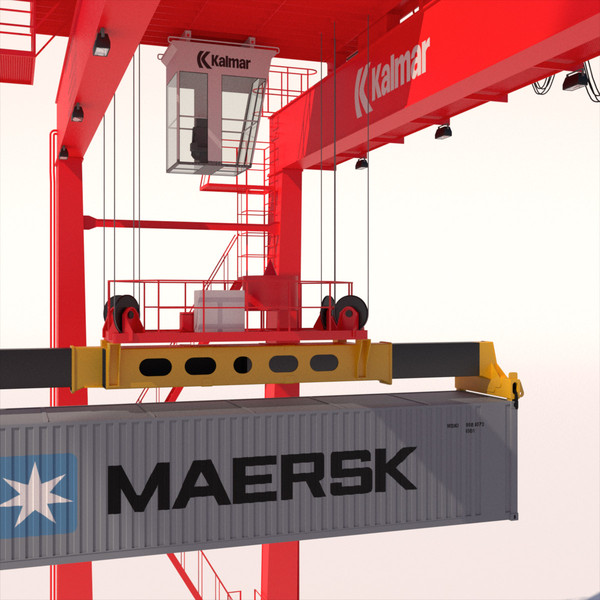 maya rtg gantry crane kalmar - RTG Gantry Crane Kalmar by ArqArt3D