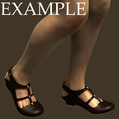 3d heel shoes model - Laquered female shoes... by aristarch