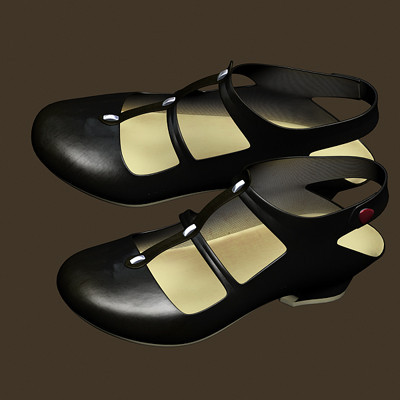 3d heel shoes model - Laquered female shoes... by aristarch