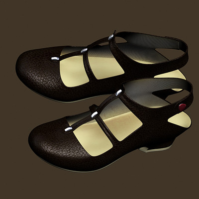 3d heel shoes model - Laquered female shoes... by aristarch