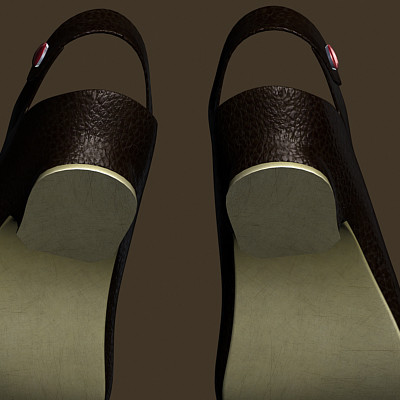 3d heel shoes model - Laquered female shoes... by aristarch