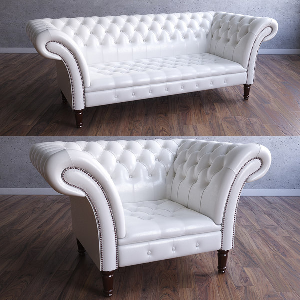 chair sofa armchair 3d max - Chesterfield The Durham Armchair&Sofa... by joker1979