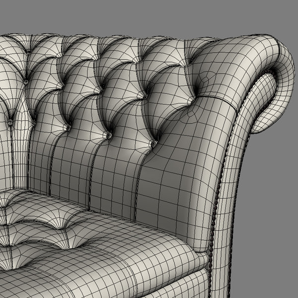 chair sofa armchair 3d max - Chesterfield The Durham Armchair&Sofa... by joker1979