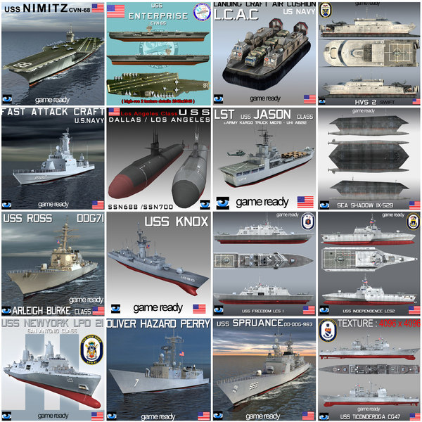 3ds uss nimitz ship navy - USS NAVY Collection 17 War Ship... by Omegavision