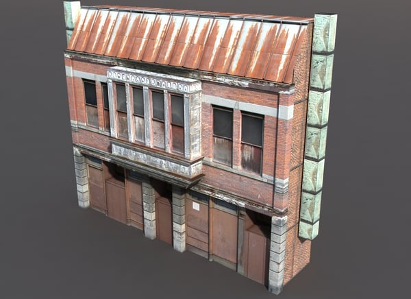 derelict building exterior ma - Derelict House Low Poly... by cerebrate
