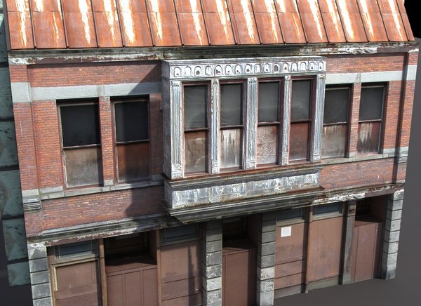 derelict building exterior ma - Derelict House Low Poly... by cerebrate