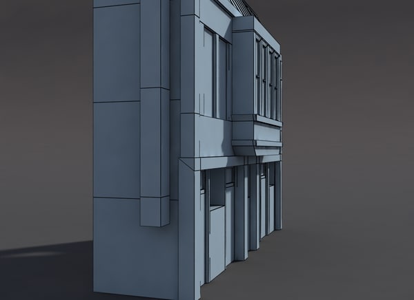 derelict building exterior ma - Derelict House Low Poly... by cerebrate