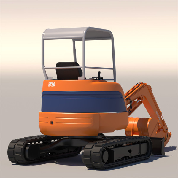 mini excavator hitachi ex50u 3d max - Mini Excavator Hitachi EX50U... by ArqArt3D