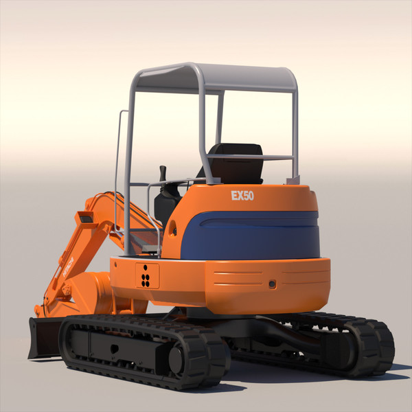 mini excavator hitachi ex50u 3d max - Mini Excavator Hitachi EX50U... by ArqArt3D
