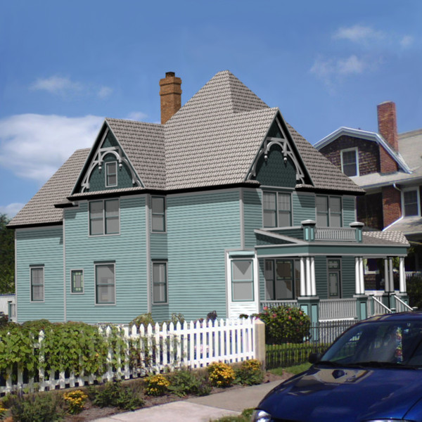 3d model of blue victorian house - Blue Victorian House... by chaosfractal