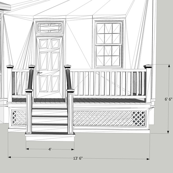 3d model of blue victorian house - Blue Victorian House... by chaosfractal
