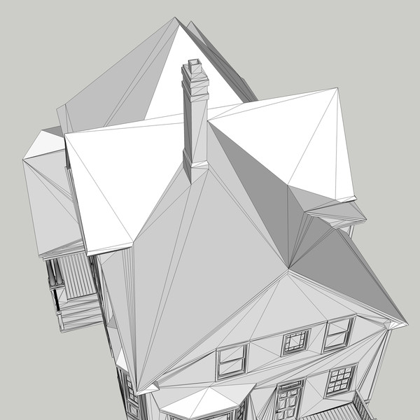3d model of blue victorian house - Blue Victorian House... by chaosfractal