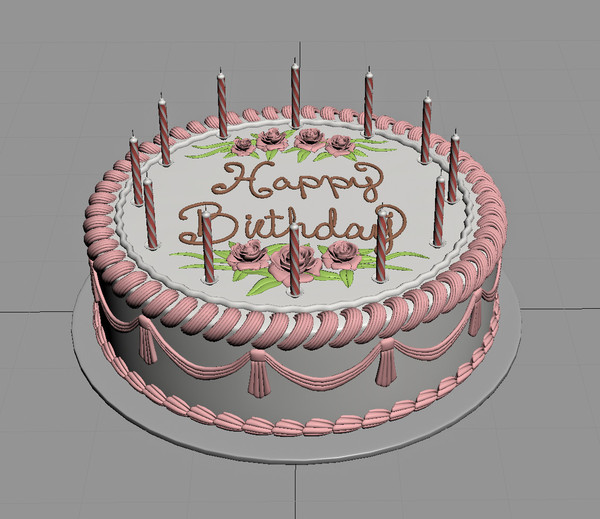 birthday cake 3d model - Birthday Cake... by PlastyForma