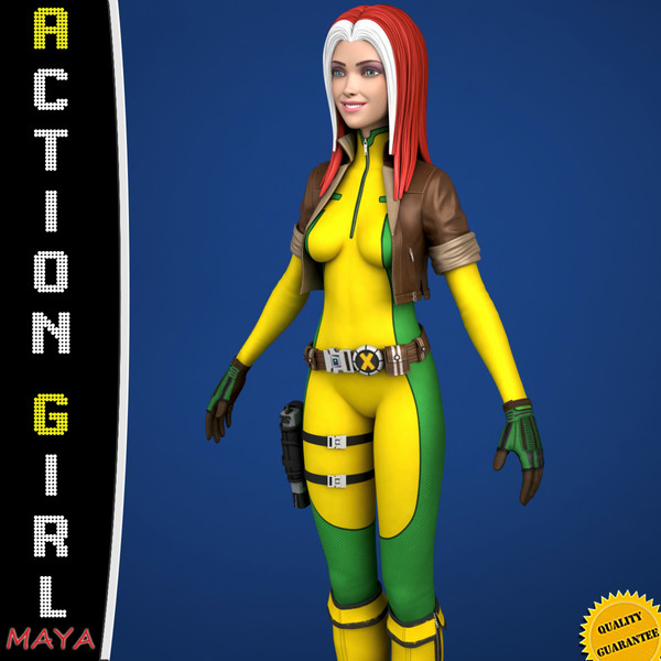 comic action morph targets 3d max - Maya - Action Girl + Morph Targets by Bitmapworld