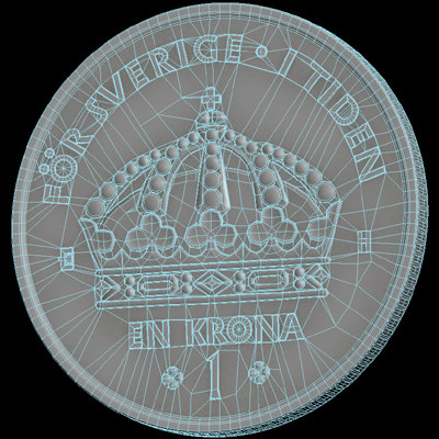 swedish crown coin 3d max - Swedish crown coin... by aristarch