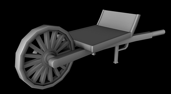 free obj mode wheel barrow pushcart - Wheelbarrow Pushcart by tuann123
