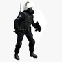 riot police officer rigged 3d model