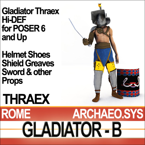 3ds roman gladiator thraex set - Roman Gladiator Thraex Set by SmartCGArt