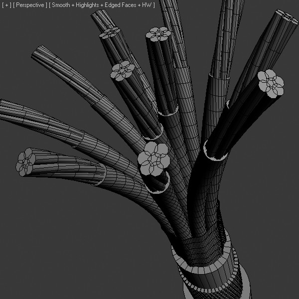 5 cable 3d model - Cable 12X2.5 by happy_maker