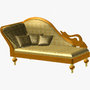 3d antique chaise lounge swan model