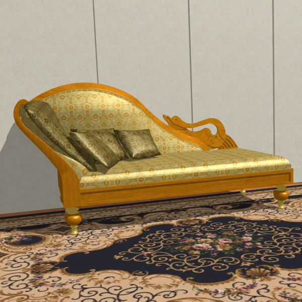 3d antique chaise lounge swan model - The Swan Lounge by chaosfractal