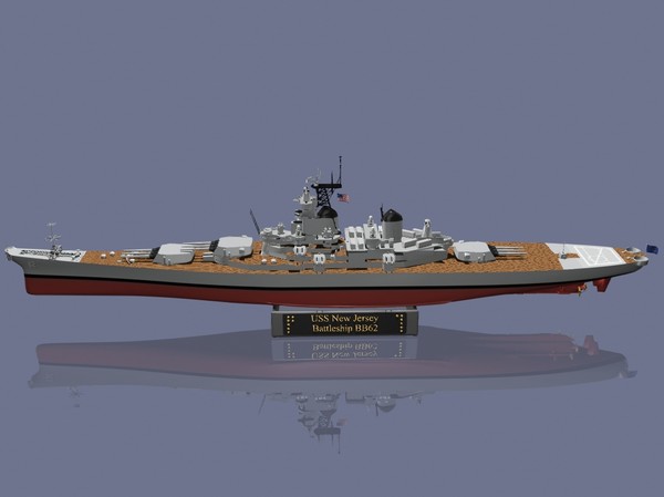 uss new jersey battleships 3d dxf - USS New Jersey Battleship by jhthomas512