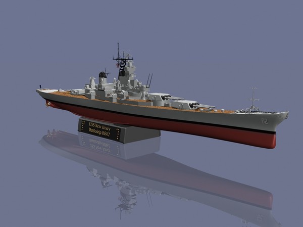 uss new jersey battleships 3d dxf - USS New Jersey Battleship by jhthomas512