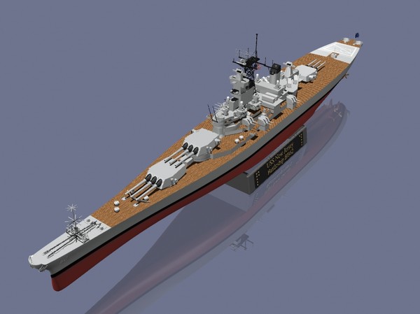 uss new jersey battleships 3d dxf - USS New Jersey Battleship by jhthomas512