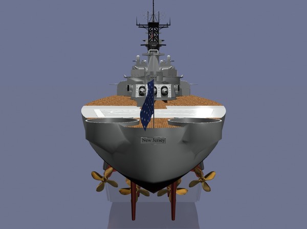 uss new jersey battleships 3d dxf - USS New Jersey Battleship by jhthomas512