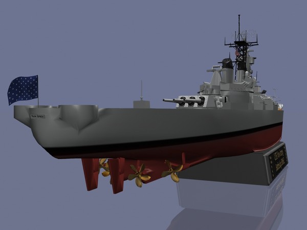 uss new jersey battleships 3d dxf - USS New Jersey Battleship by jhthomas512