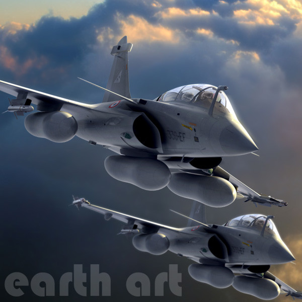 rafale french fighter aircraft 3d model - Rafale --- French fighter by earth art