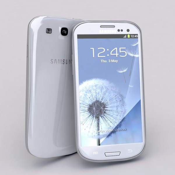 3d new samsung galaxy s3 - new Samsung Galaxy S3 Smartphone White and Blue collection... by Leeift