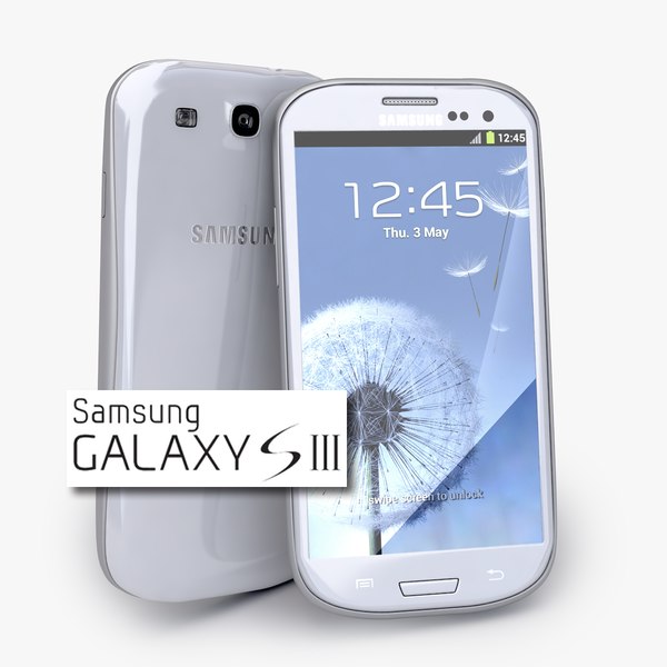 3d new samsung galaxy s3 - new Samsung Galaxy S3 Smartphone White and Blue collection... by Leeift
