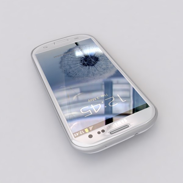 3d new samsung galaxy s3 - new Samsung Galaxy S3 Smartphone White and Blue collection... by Leeift