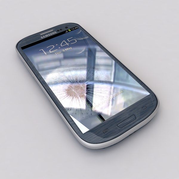 3d new samsung galaxy s3 - new Samsung Galaxy S3 Smartphone White and Blue collection... by Leeift