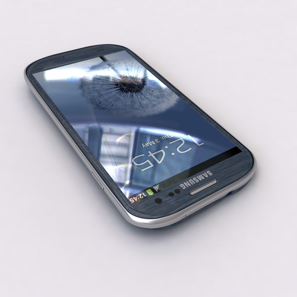 3d new samsung galaxy s3 - new Samsung Galaxy S3 Smartphone White and Blue collection... by Leeift