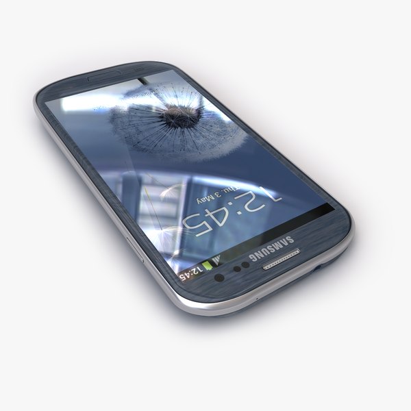 3d new samsung galaxy s3 - new Samsung Galaxy S3 Smartphone White and Blue collection... by Leeift