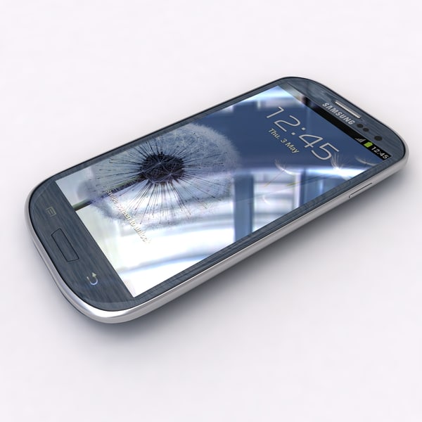 3d new samsung galaxy s3 - new Samsung Galaxy S3 Smartphone White and Blue collection... by Leeift