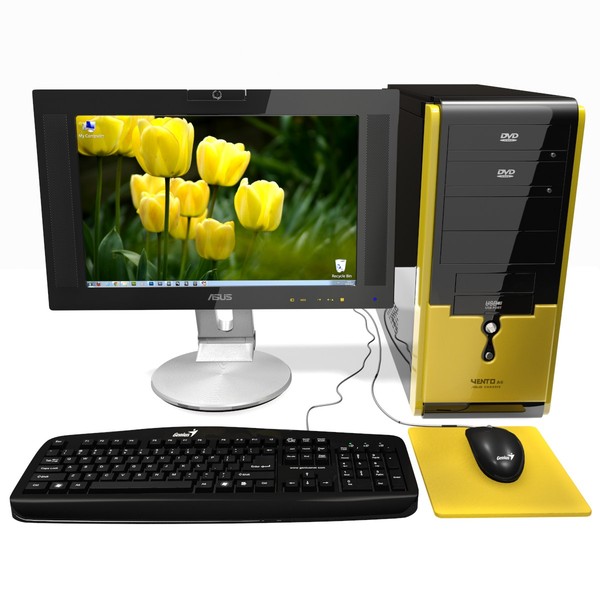 computer asus 3d model - Computer Yellow by PROmax_