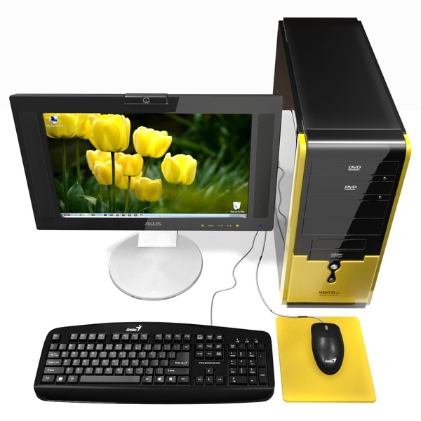 computer asus 3d model - Computer Yellow by PROmax_