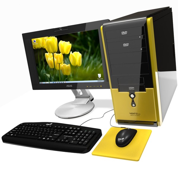 computer asus 3d model - Computer Yellow by PROmax_